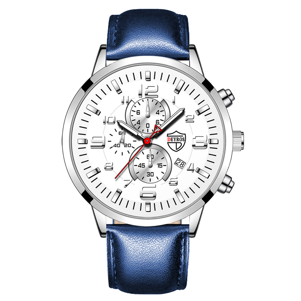 Fully automatic quartz wristwatch with calendar and luminous function