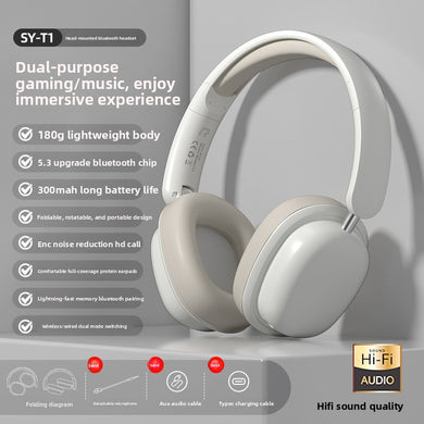 Wireless Bluetooth Headset with Microphone, Noise Cancelling, Foldable