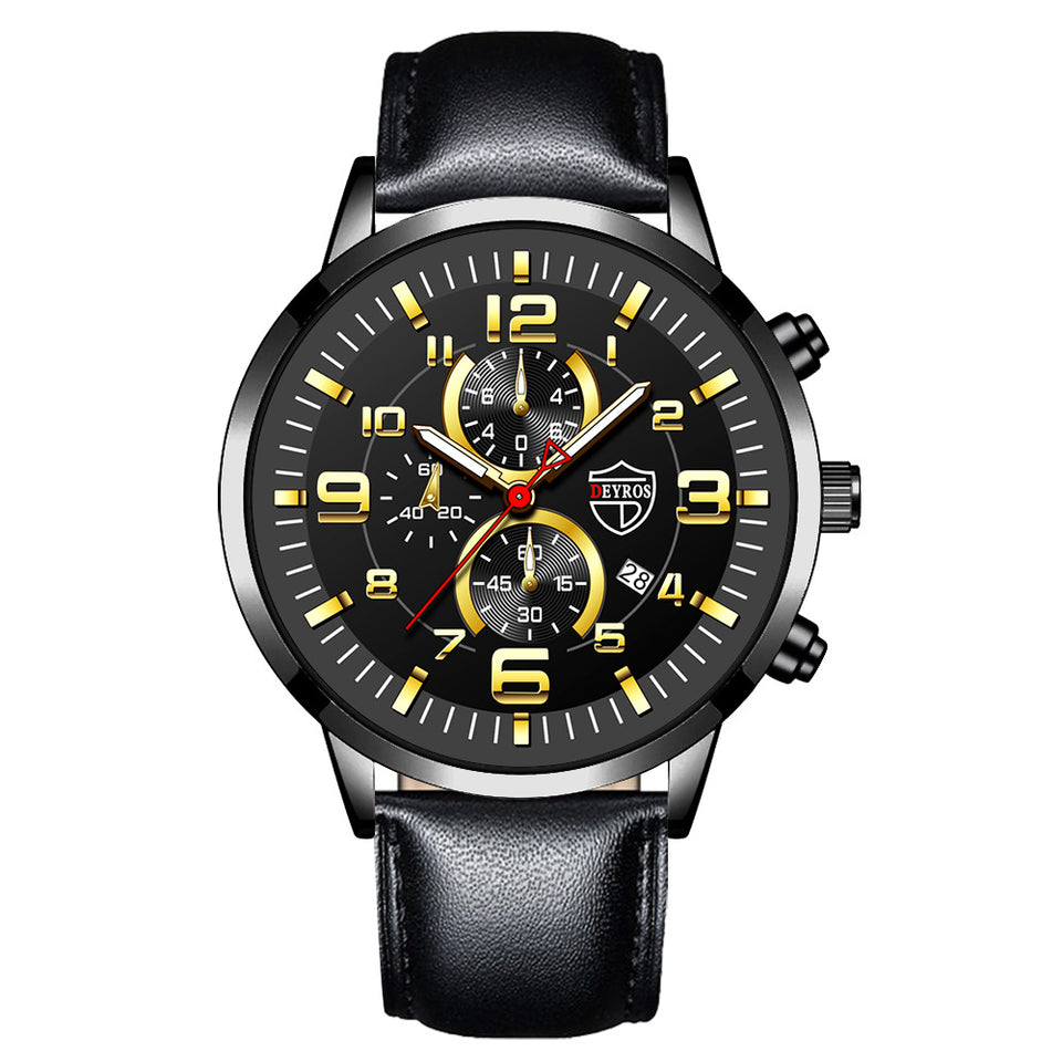 Fully automatic quartz wristwatch with calendar and luminous function