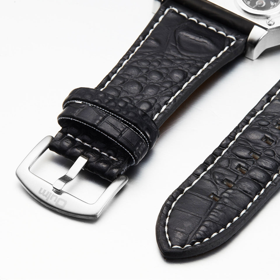Men's Square Dial Quartz Watch with Imitation Leather Strap