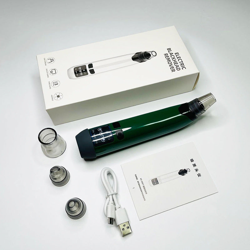 Electric Blackhead Remover with Hot Compress and 4 Suction Heads
